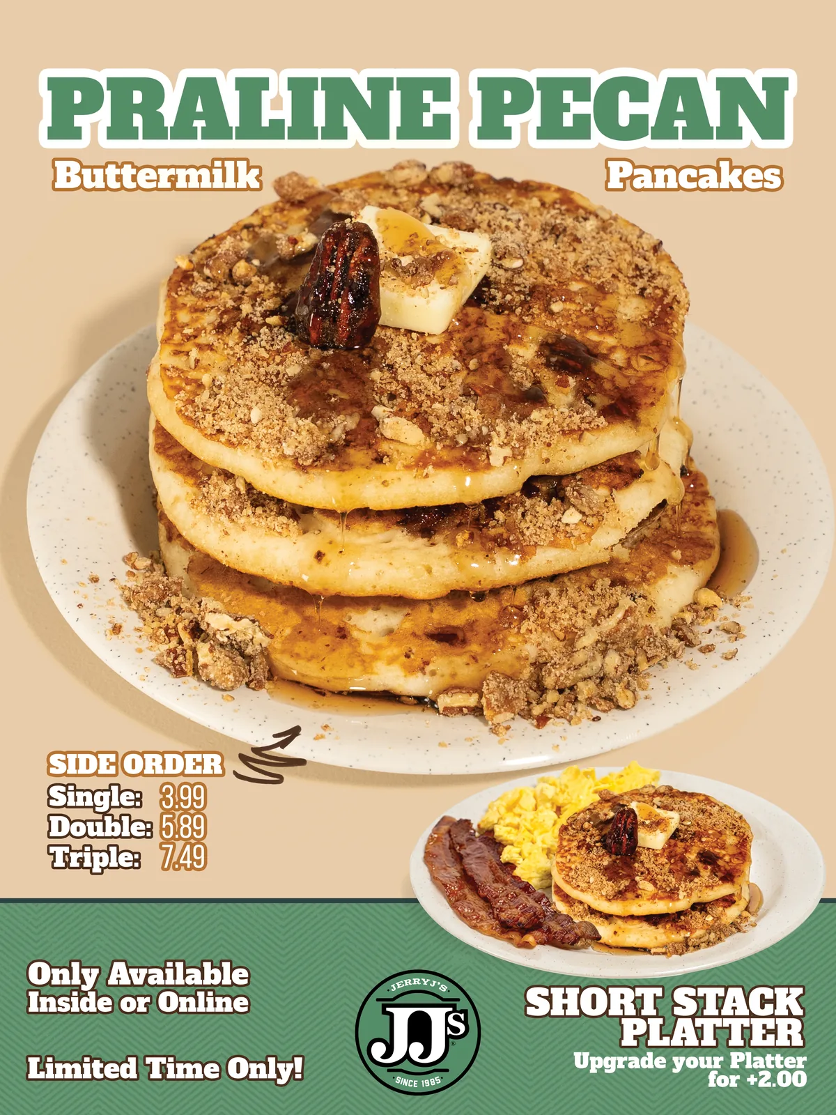 Jerry J's Praline Pecan Pancakes poster