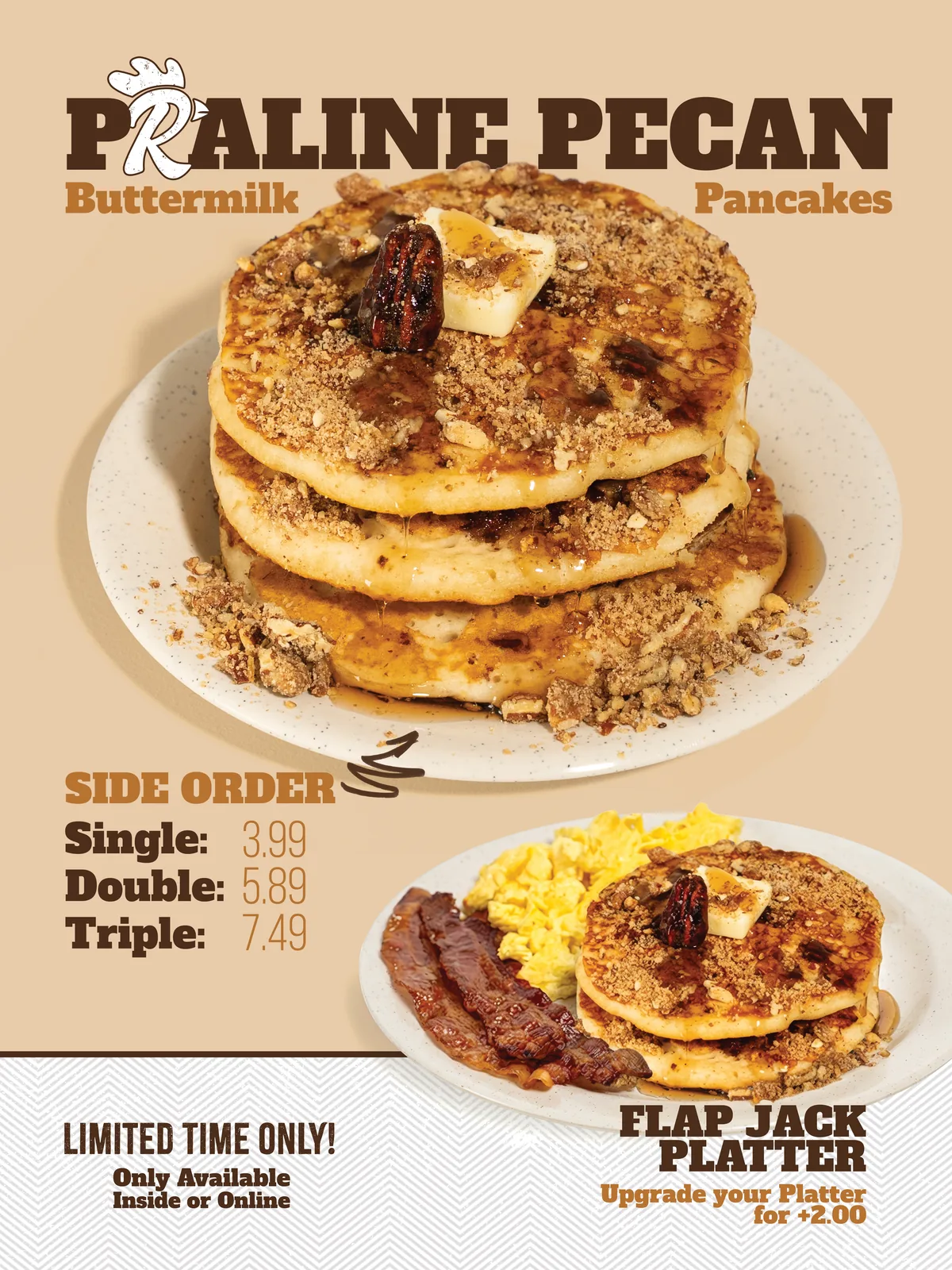 Southern Roost Praline Pecan Pancakes poster