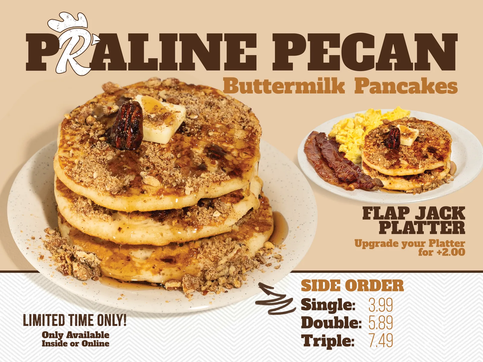 Southern Roost Praline Pecan Pancakes yard sign